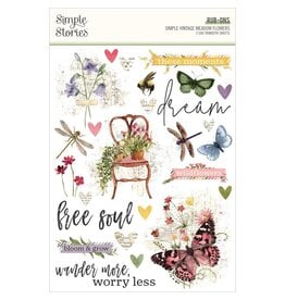 SIMPLE STORIES SIMPLE STORIES SIMPLE VINTAGE MEADOW FLOWERS 6x8 RUB-ONS 2/PK