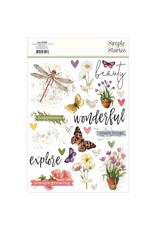 SIMPLE STORIES SIMPLE STORIES SIMPLE VINTAGE MEADOW FLOWERS 6x8 RUB-ONS 2/PK