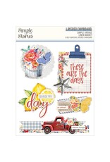 SIMPLE STORIES SIMPLE STORIES SIMPLE VINTAGE LINEN MARKET LAYERED CHIPBOARD STICKERS 5/PK