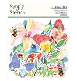 SIMPLE STORIES SIMPLE STORIES SIMPLE VINTAGE LINEN MARKET FLORAL BITS & PIECES 51/PK