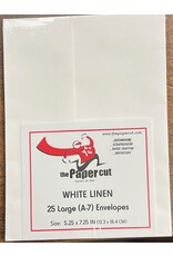 PAPER CUT THE PAPER CUT 25 LARGE (A-7) WHITE LINEN ENVELOPES