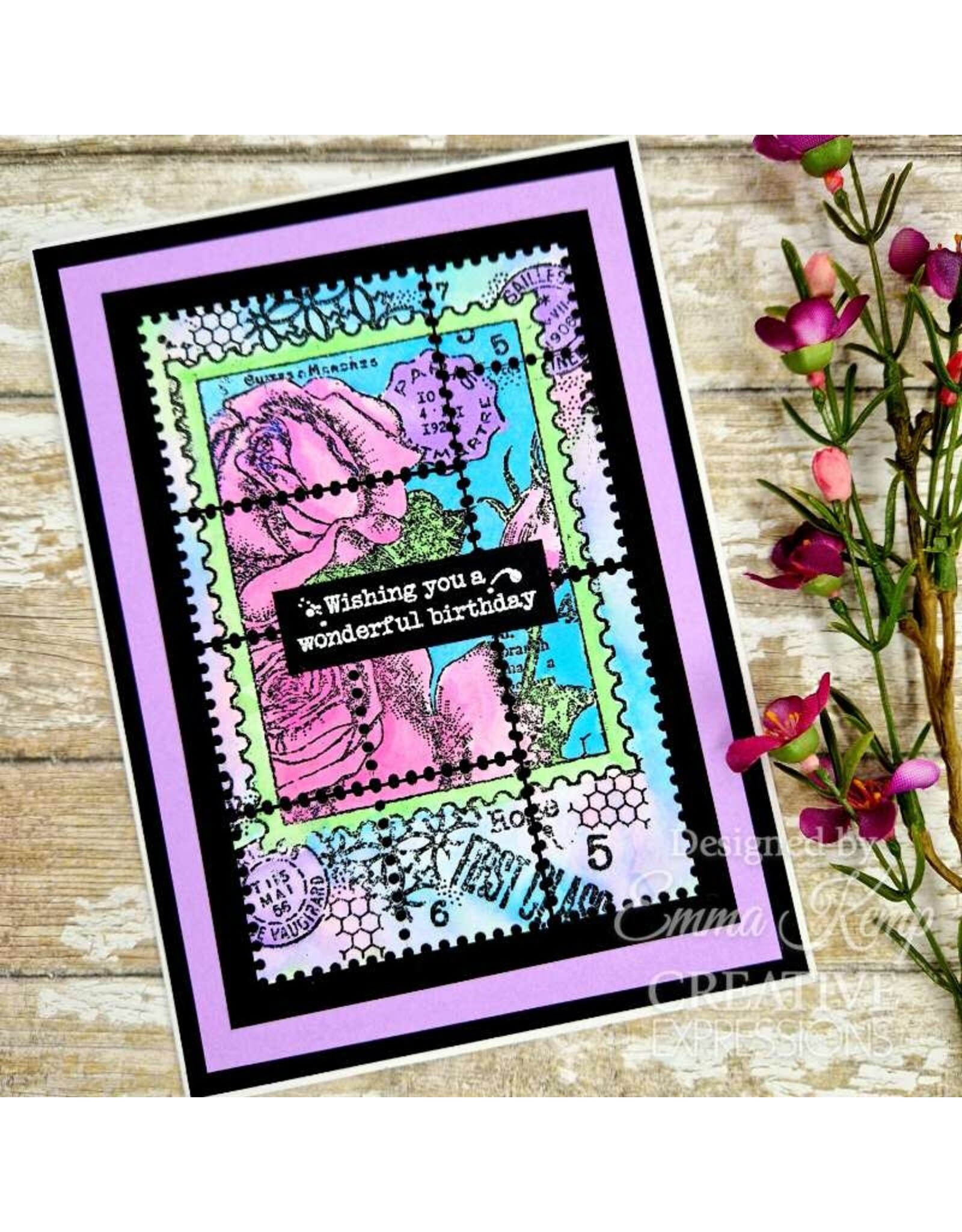 WOODWARE CRAFT COLLECTION WOODWARE CRAFT COLLECTION FRANCOISE READ POSTAL ROSE CLEAR STAMP