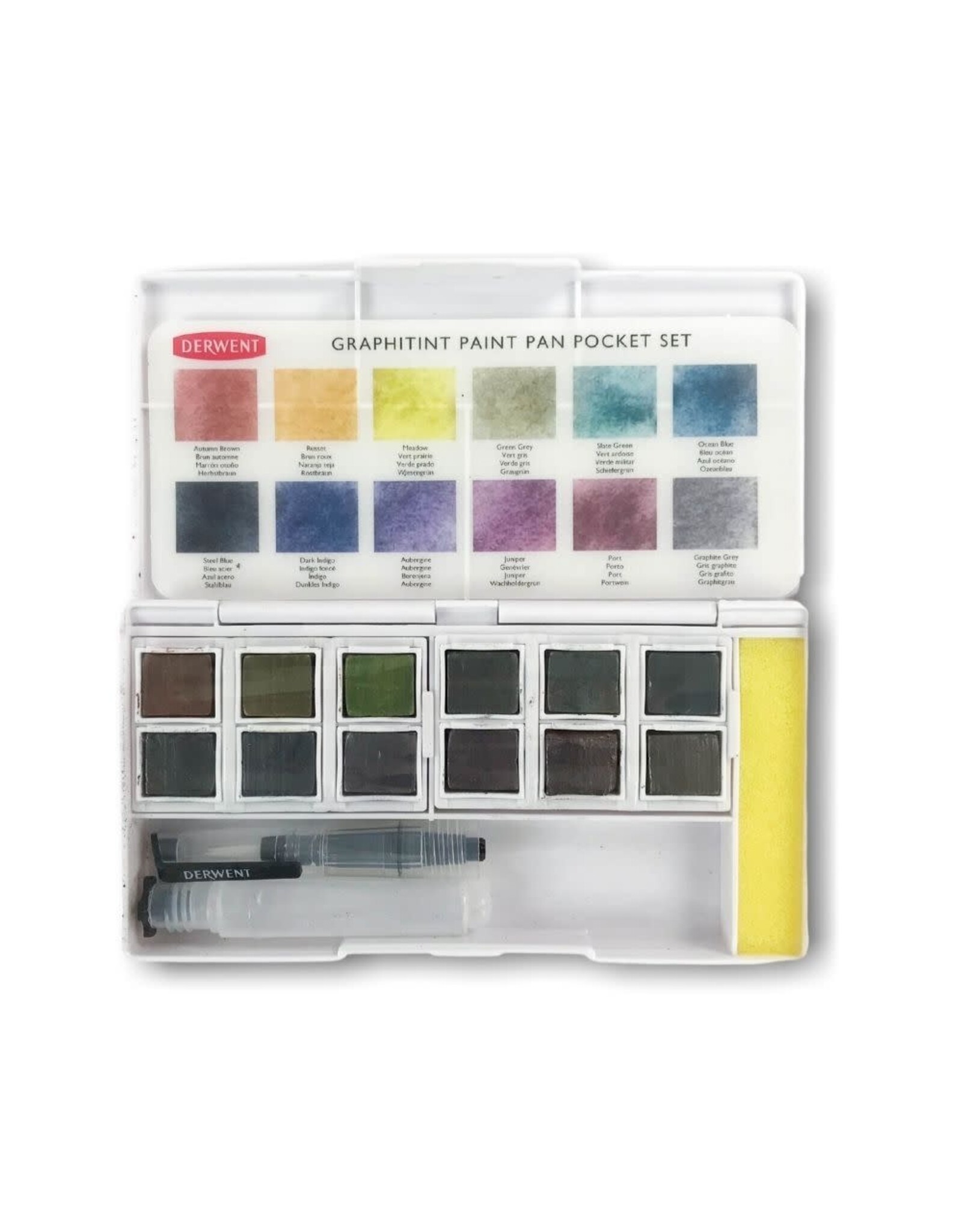 DERWENT DERWENT INKTENSE PAINT PAN GRAPHITINT TRAVEL SET 12/PK