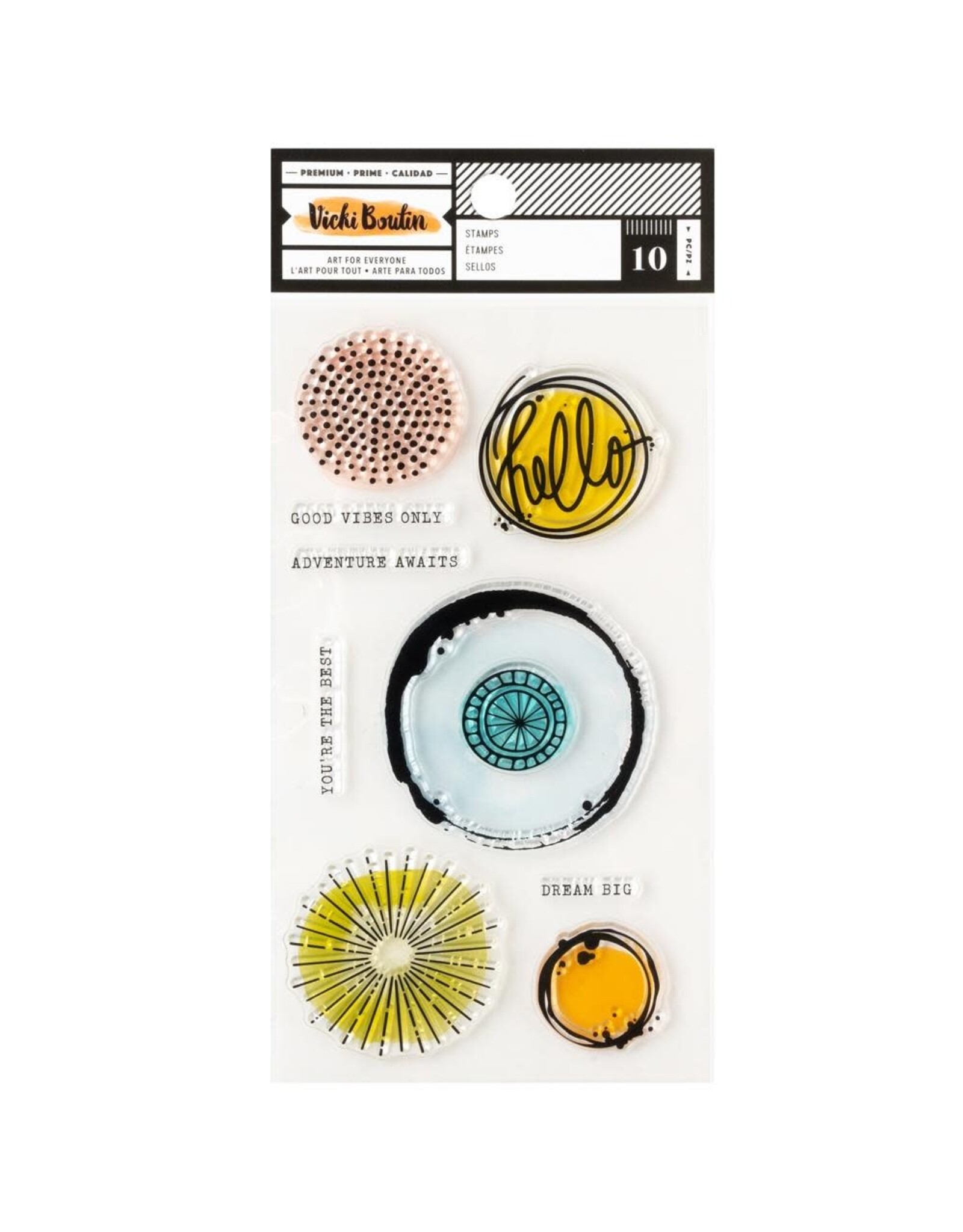 AMERICAN CRAFTS AMERICAN CRAFTS VICKI BOUTIN MIXED MEDIA CIRCLES CLEAR STAMP SET