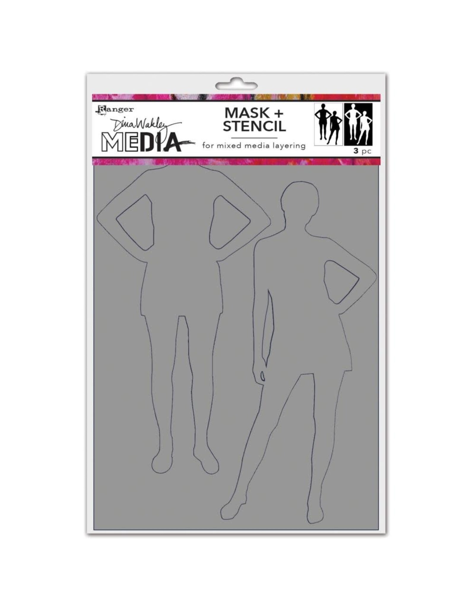 RANGER RANGER DINA WAKLEY MEDIA STENCIL OLD SCHOOL SILHOUETTES 9"X6"