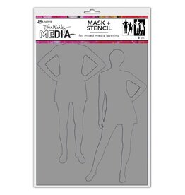 RANGER RANGER DINA WAKLEY MEDIA STENCIL OLD SCHOOL SILHOUETTES 9"X6"