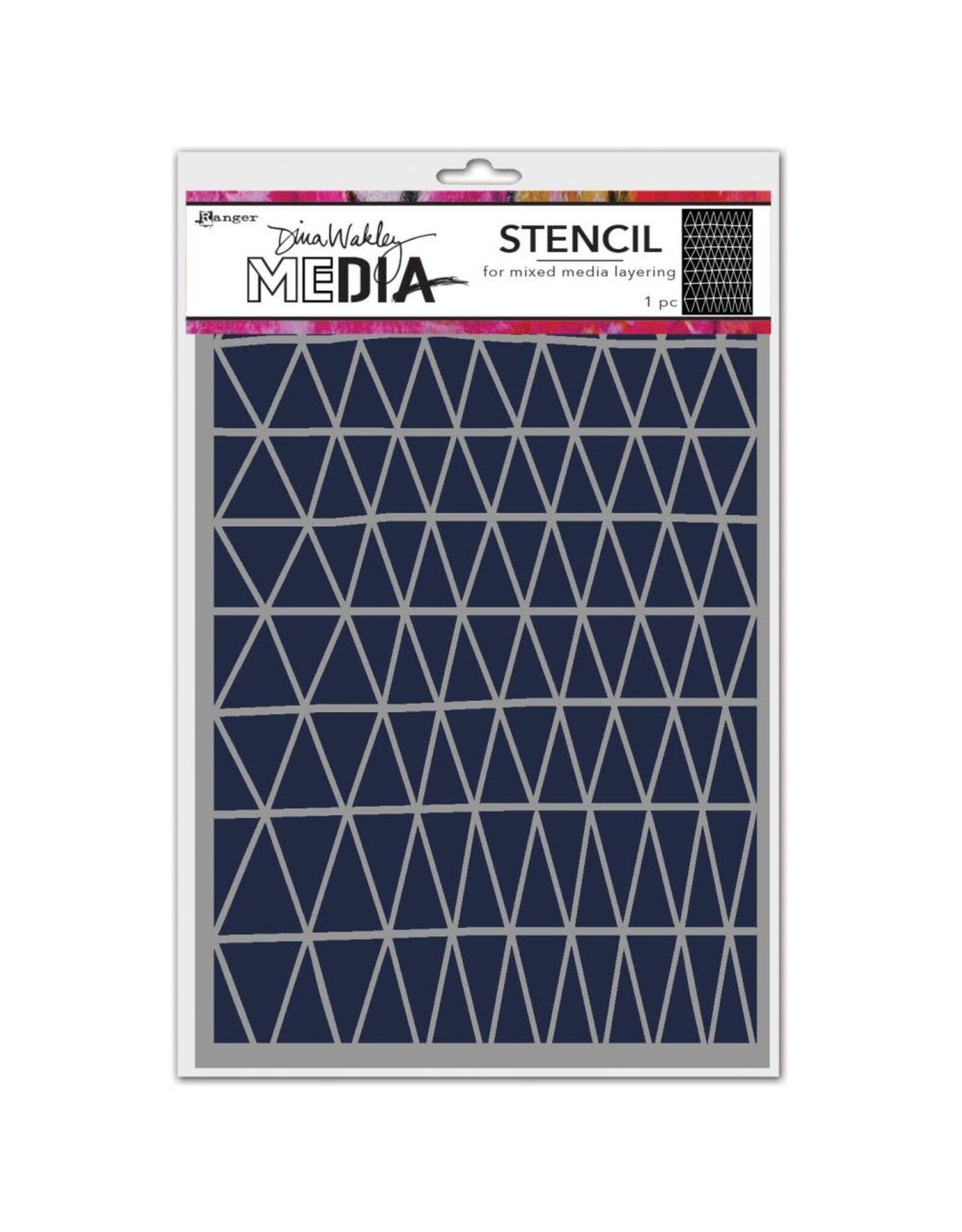 RANGER RANGER DINA WAKLEY MEDIA STENCIL TRIANGLE FENCE 9"X6"