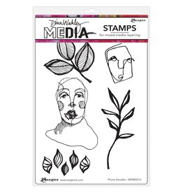 RANGER RANGER DINA WAKLEY MEDIA PHONE DOODLES CLING STAMP SET