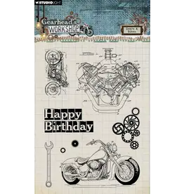 STUDIOLIGHT STUDIOLIGHT GEARHEAD'S WORKSHOP GEARS & BIKES CLEAR STAMP SET