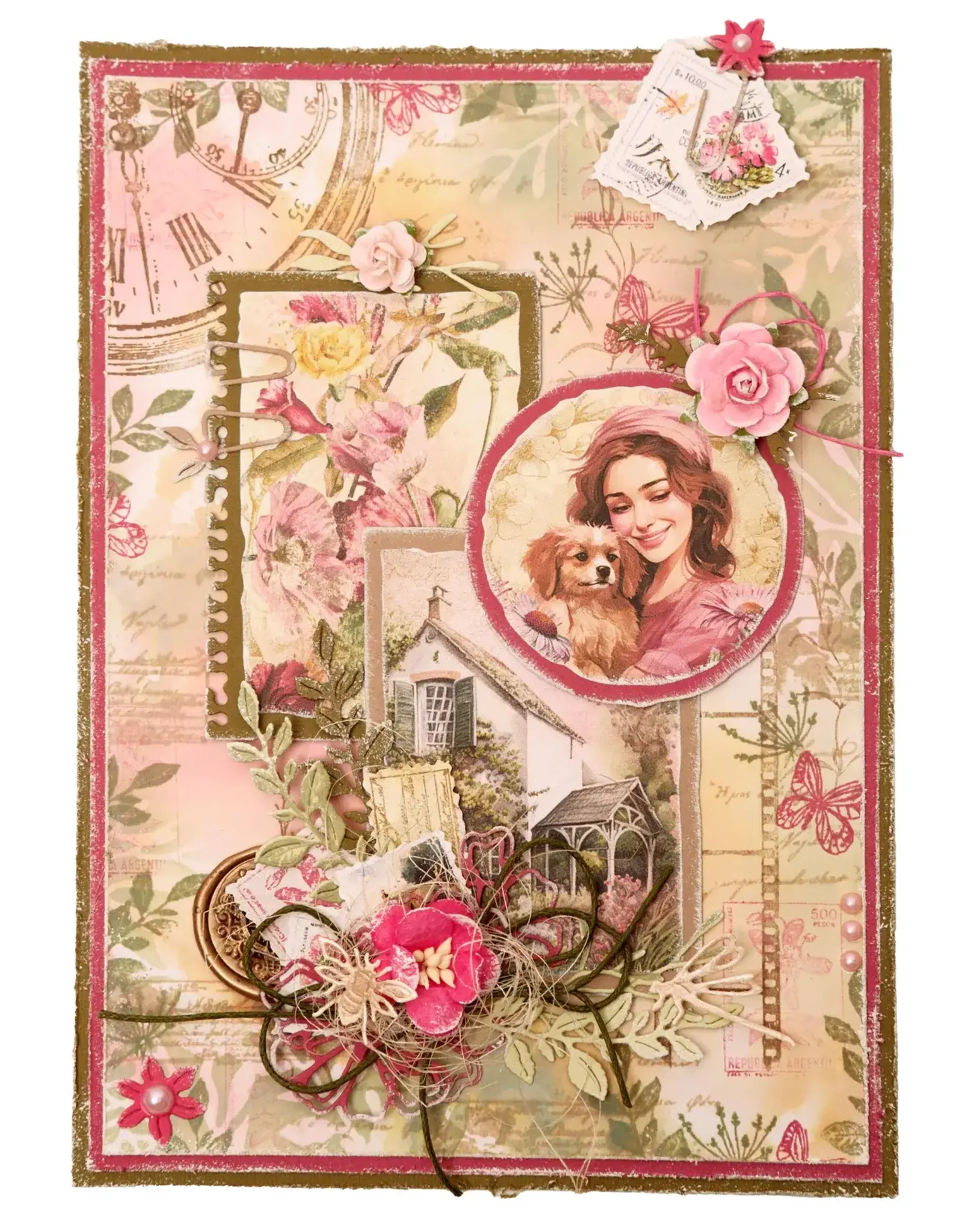 STUDIOLIGHT STUDIOLIGHT JENINE'S MINDFUL ART COLLECTION WILD & FREE ROUND ATC & STAMPS CLEAR STAMP & DIE SET