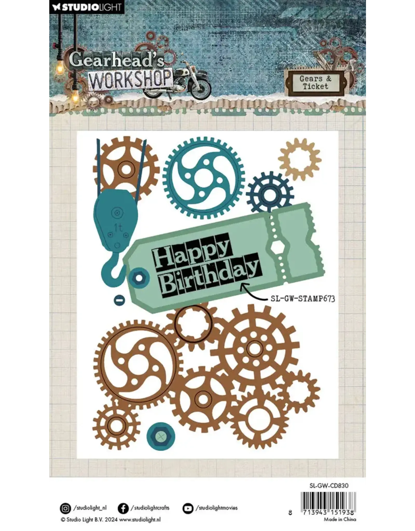 STUDIOLIGHT STUDIOLIGHT GEARHEAD'S WORKSHOP GEARS & TICKET DIE SET