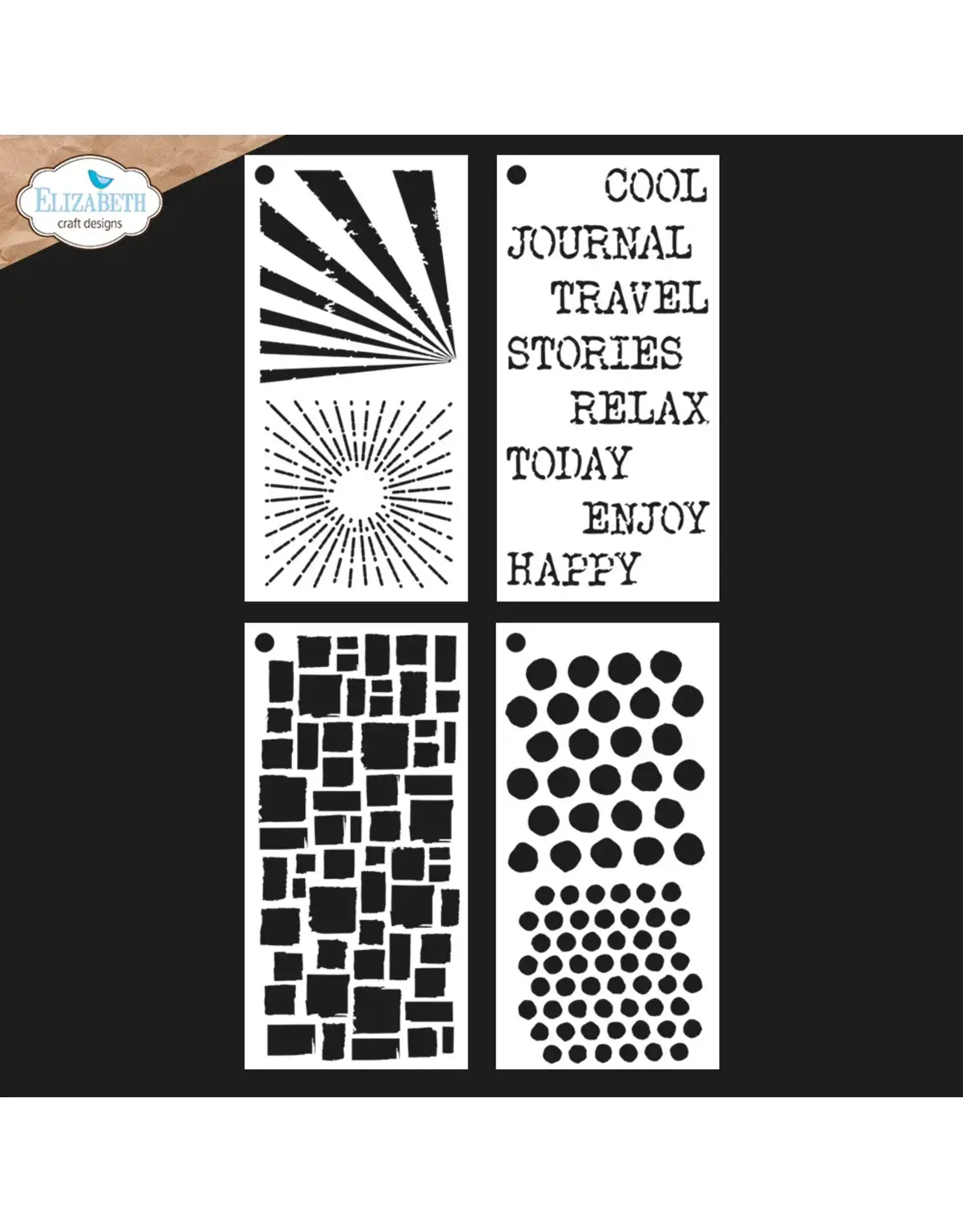 ELIZABETH CRAFT DESIGNS ELIZABETH CRAFT DESIGNS ART JOURNAL SPECIALS BY DEVID JOURNAL STENCILS 4 STENCIL SET 4/PK