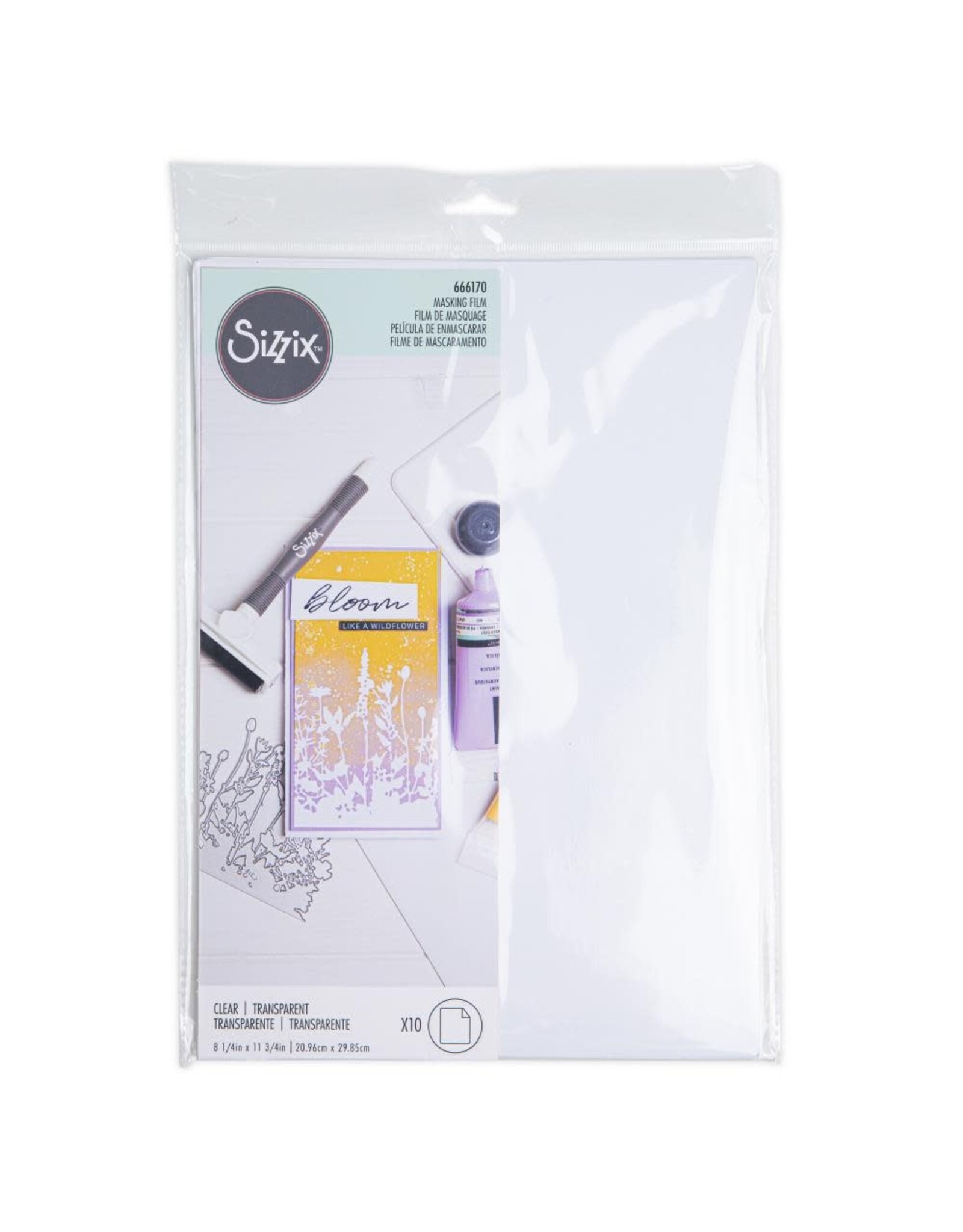 SIZZIX SIZZIX MASKING CLEAR FILM SHEETS 8.25x11.75 10/PK