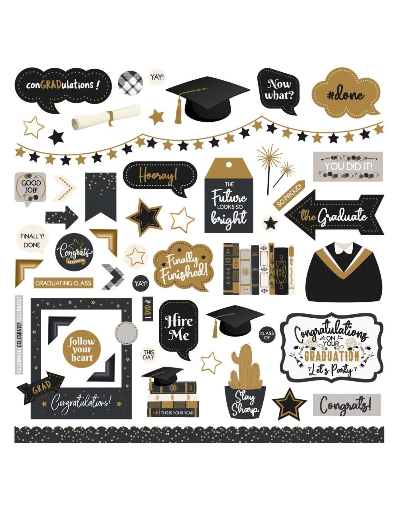 PHOTOPLAY PAPER PHOTOPLAY THE GRADUATE 12x12 ELEMENT STICKERS