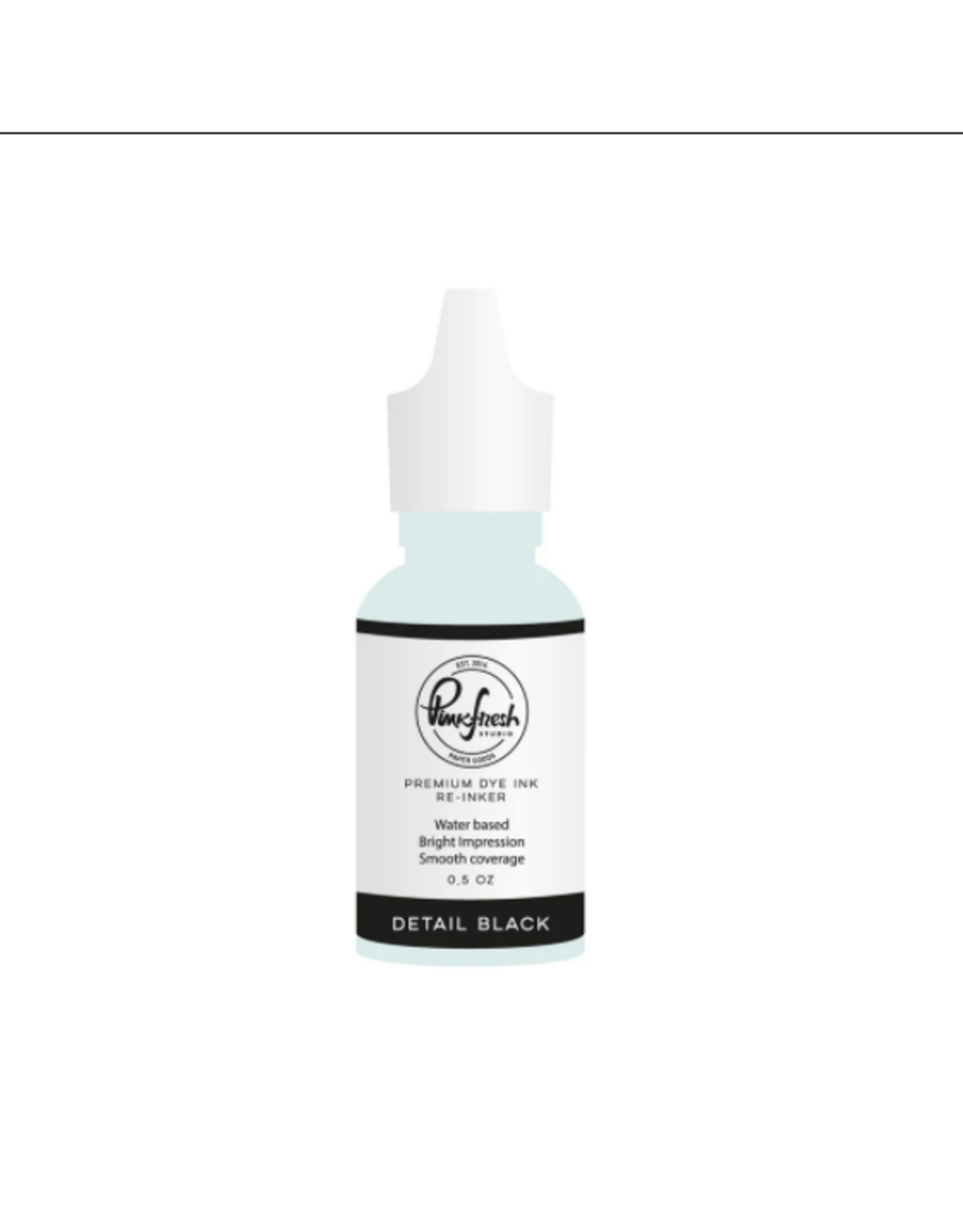 PINKFRESH PINKFRESH STUDIO DETAIL BLACK HYBRID INK RE-INKER 0.5oz