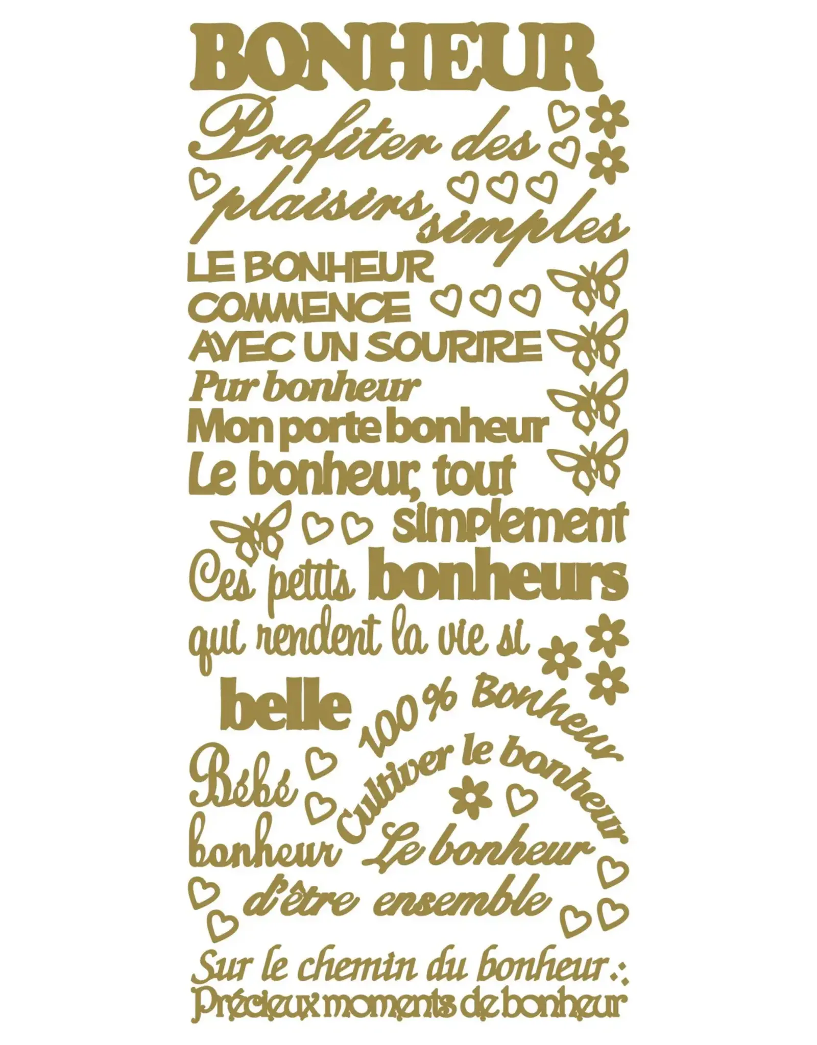 ECSTASY CRAFTS ECSTASY CRAFTS BONHEUR GOLD PEEL OFF STICKERS