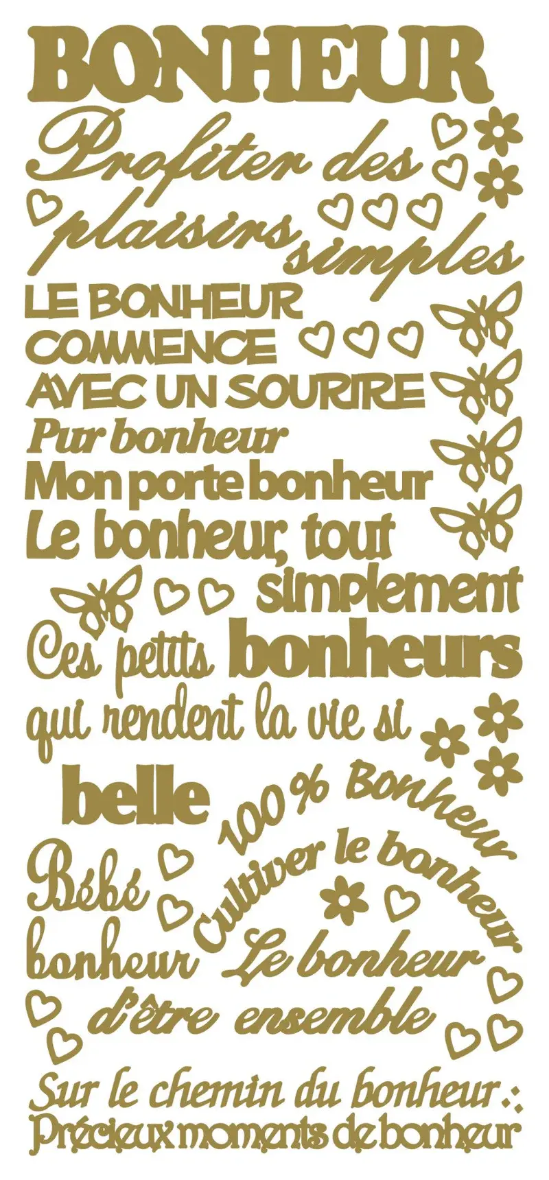 ECSTASY CRAFTS ECSTASY CRAFTS BONHEUR GOLD PEEL OFF STICKERS