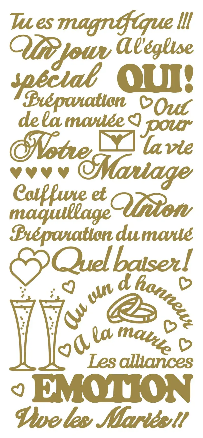 ECSTASY CRAFTS ECSTASY CRAFTS TU ES MAGNIFIQUE GOLD PEEL OFF STICKERS