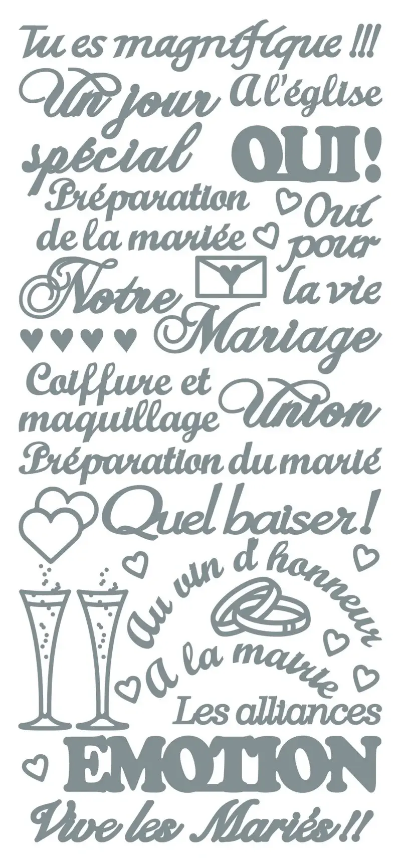 ECSTASY CRAFTS ECSTASY CRAFTS TU ES MAGNIFIQUE SILVER PEEL OFF STICKERS