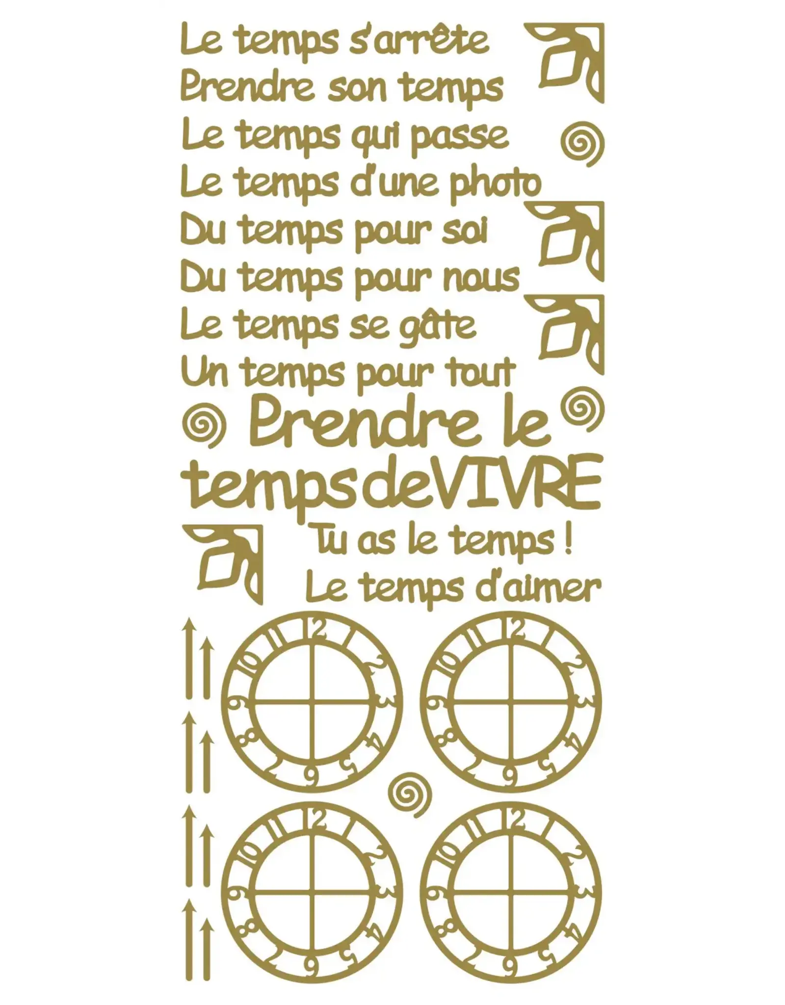 ECSTASY CRAFTS ECSTASY CRAFTS LE TEMPS S'ARRETE GOLD PEEL OFF STICKERS