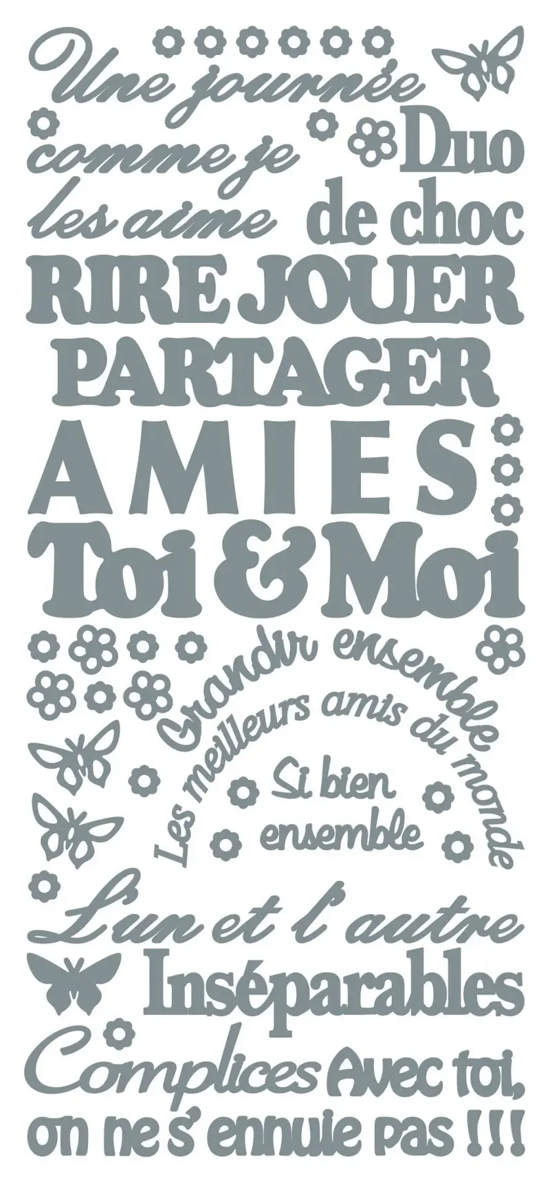 ECSTASY CRAFTS ECSTASY CRAFTS TOI & MOI SILVER PEEL OFF STICKERS