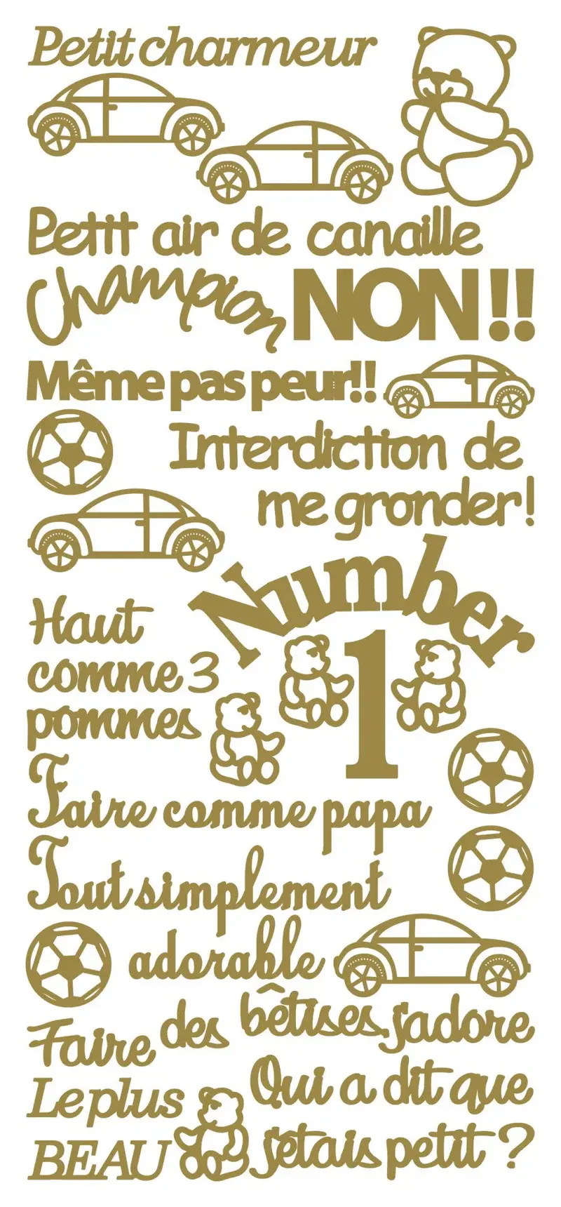 ECSTASY CRAFTS ECSTASY CRAFTS PETIT CHARMEUR GOLD PEEL OFF STICKERS