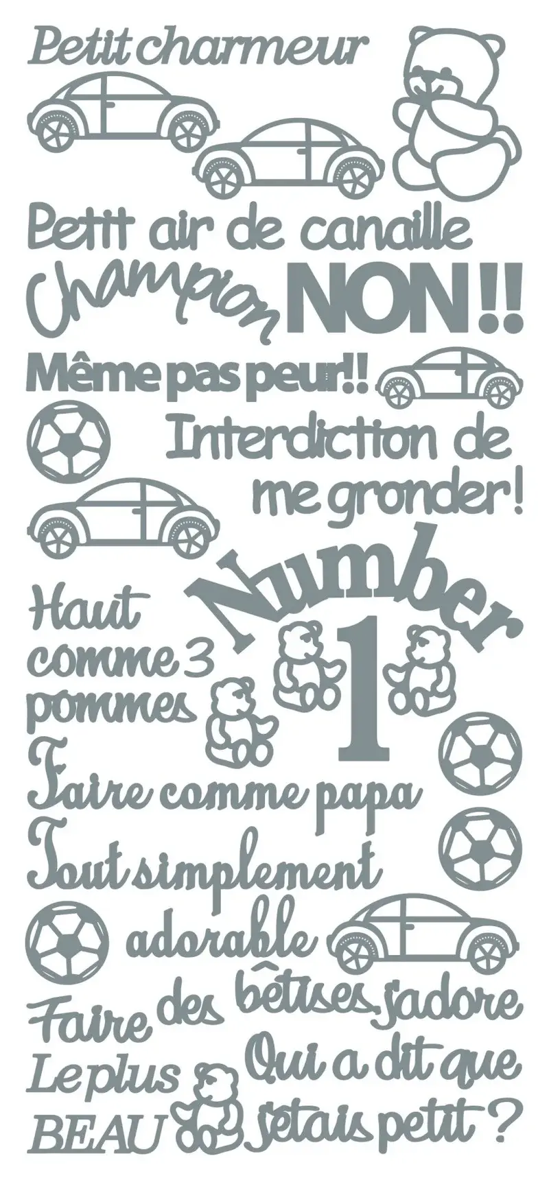 ECSTASY CRAFTS ECSTASY CRAFTS PETIT CHARMEUR SILVER PEEL OFF STICKERS
