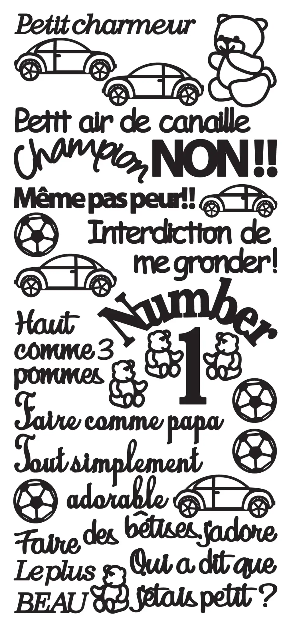 ECSTASY CRAFTS ECSTASY CRAFTS PETIT CHARMEUR BLACK PEEL OFF STICKERS