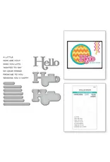 SPELLBINDERS SPELLBINDERS LISA HORTON A LITTLE HELLO SENTIMENTS SPOTLIGHT FRAMES AND FLORALS COLLECTION CLEAR STAMP & DIE SET