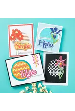 SPELLBINDERS SPELLBINDERS LISA HORTON A LITTLE HELLO SENTIMENTS SPOTLIGHT FRAMES AND FLORALS COLLECTION CLEAR STAMP & DIE SET