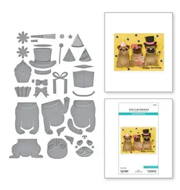 SPELLBINDERS SPELLBINDERS BIBI CAMERON PARTY PUGGLES BIBI'S CATS AND PUGS COLLECTION DIE SET