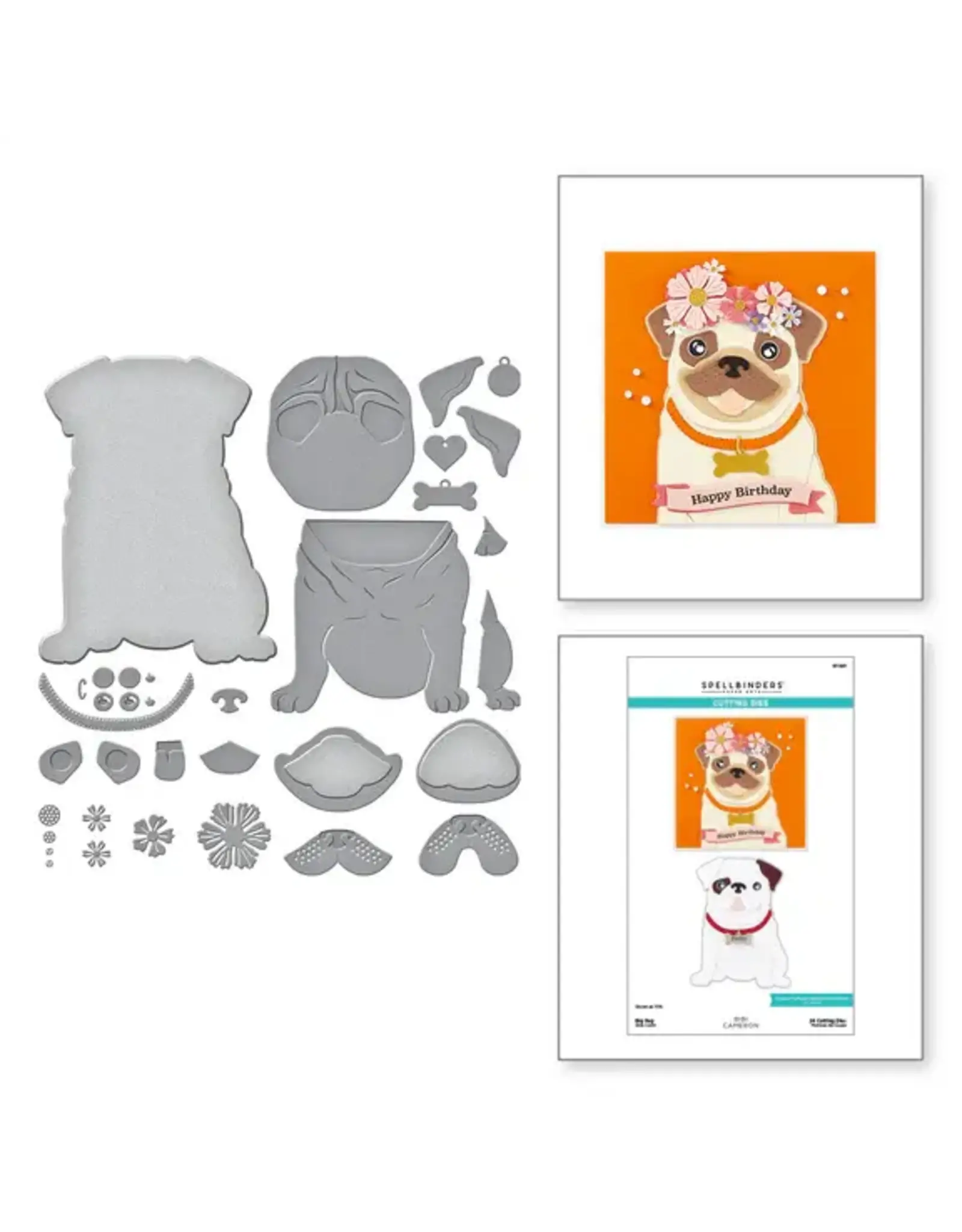 SPELLBINDERS SPELLBINDERS BIBI CAMERON BIG PUG BIBI'S CATS AND PUGS COLLECTION DIE SET