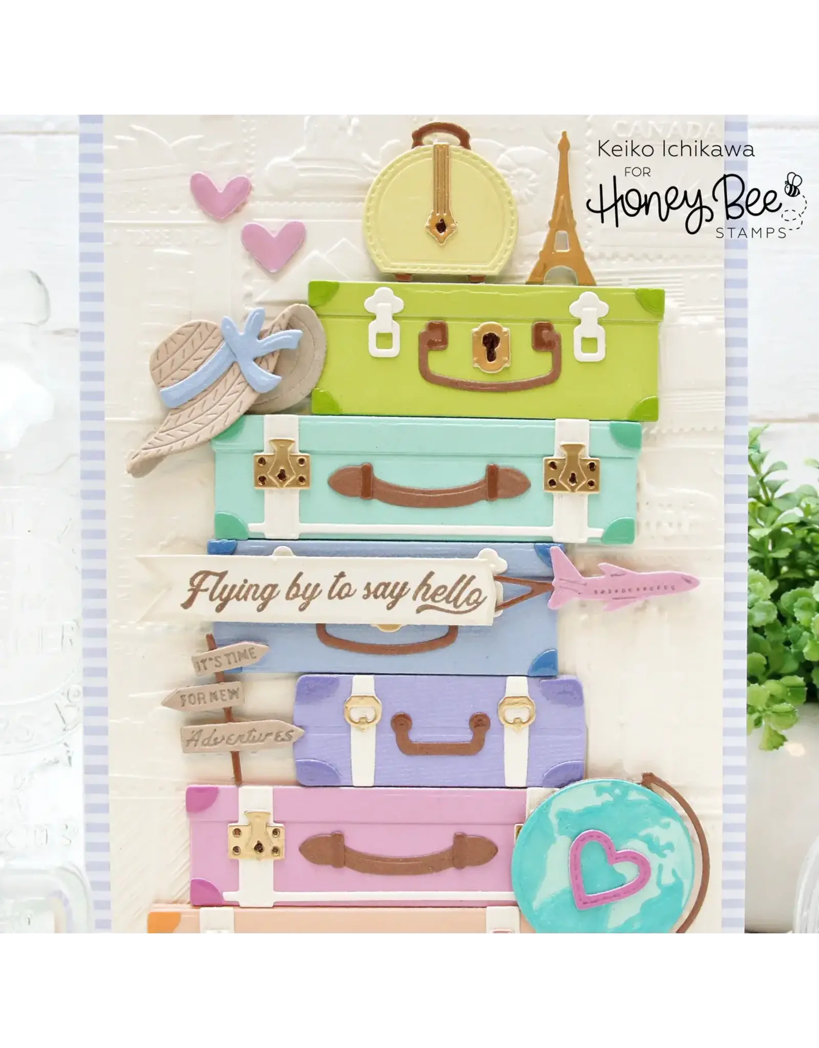 HONEY BEE HONEY BEE STAMPS LOVELY LAYERS: SMALL SUITCASES DIE SET