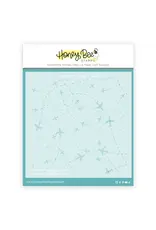 HONEY BEE HONEY BEE STAMPS AIR TRAFFIC 6x6 BACKGROUND STENCIL SET 2/PK