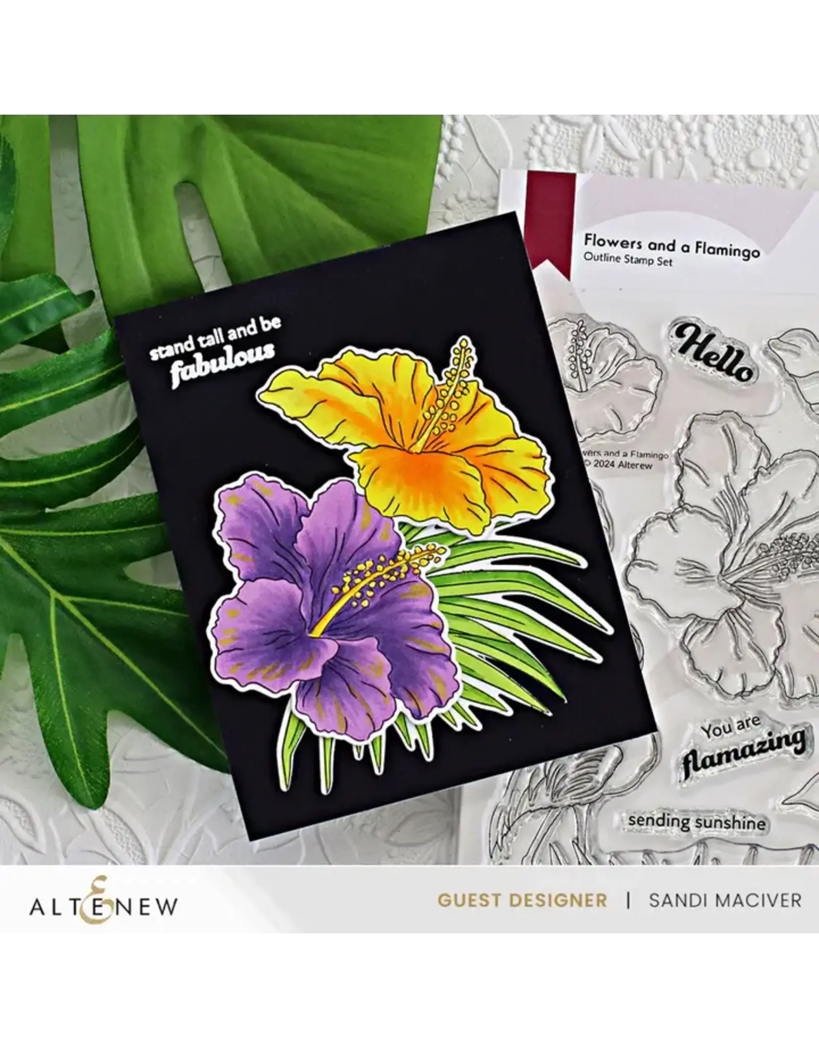 ALTENEW ALTENEW FLOWERS AND A FLAMINGO STAMP & DIE SET