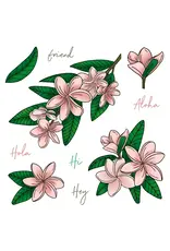 HONEY BEE HONEY BEE STAMPS PARADISE PLUMERIAS CLEAR STAMP SET
