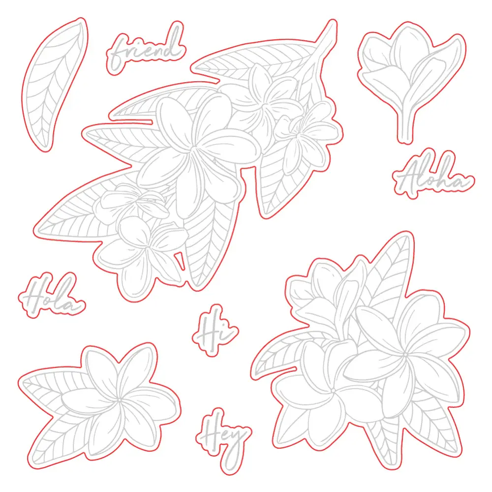 HONEY BEE HONEY BEE STAMPS PARADISE PLUMERIAS DIE SET