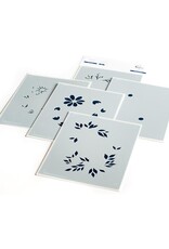 PINKFRESH PINKFRESH STUDIO DAISY WREATH 4.25x5.25 STENCIL SET OF 5