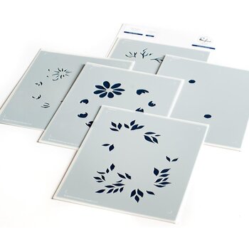 PINKFRESH PINKFRESH STUDIO DAISY WREATH 4.25x5.25 STENCIL SET OF 5