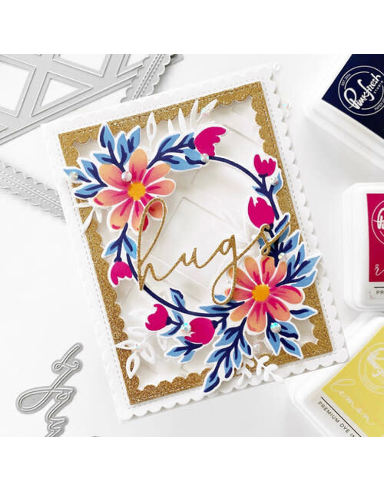 PINKFRESH PINKFRESH STUDIO DAISY WREATH 4.25x5.25 STENCIL SET OF 5