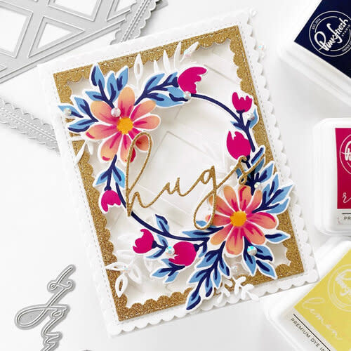 PINKFRESH PINKFRESH STUDIO DAISY WREATH 4.25x5.25 STENCIL SET OF 5