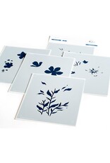 PINKFRESH PINKFRESH STUDIO GARDEN FLORALS 4.25x5.25 STENCIL SET OF 5