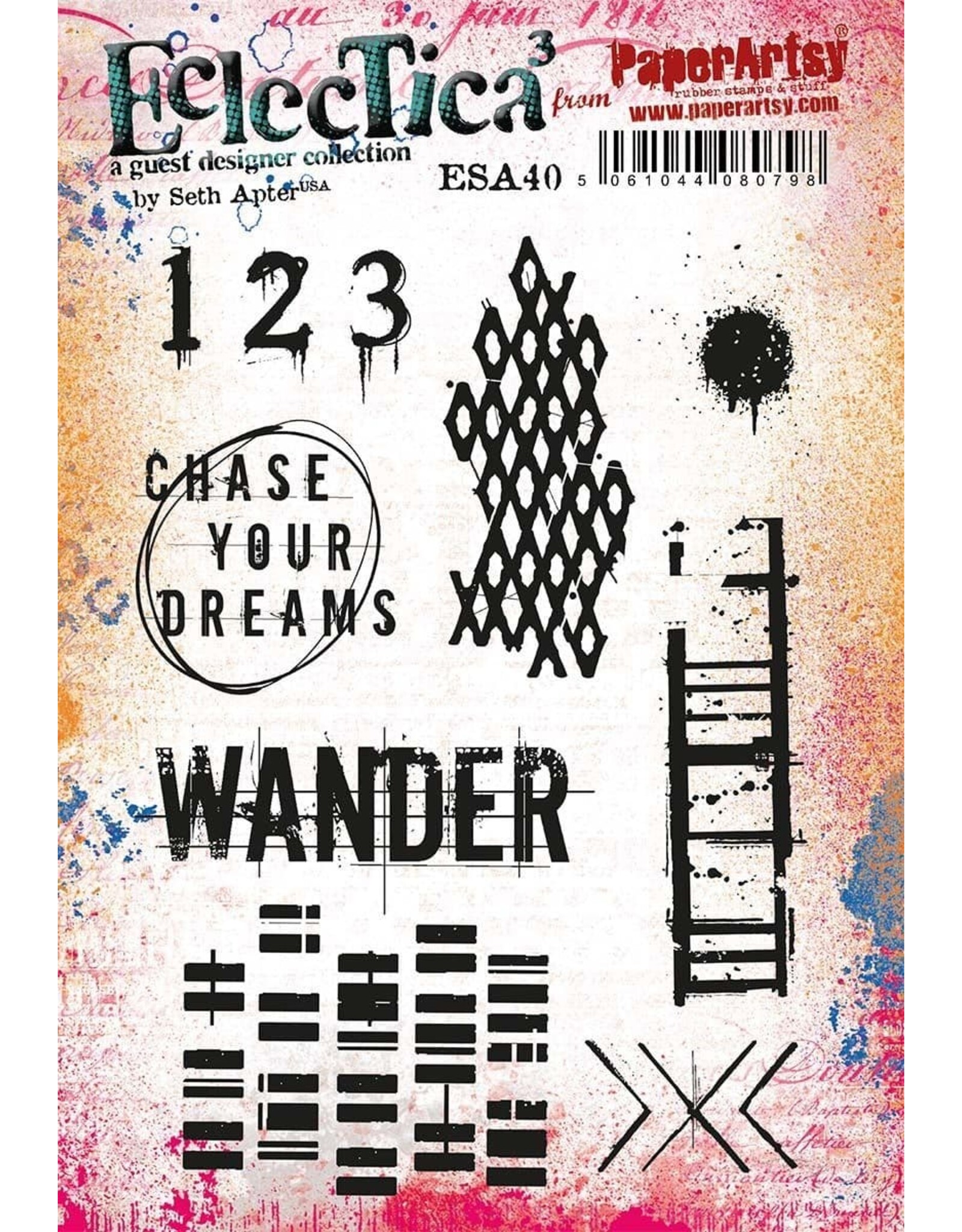 PAPER ARTSY PAPER ARTSY ECLECTICA SETH APTER ESA40 CLING STAMP SET