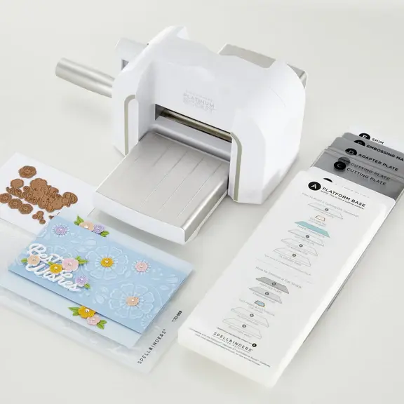 SPELLBINDERS SPELLBINDERS WHITE PLATINUM SCOUT DIE CUTTING & EMBOSSING MACHINE 3.5" PLATFORM