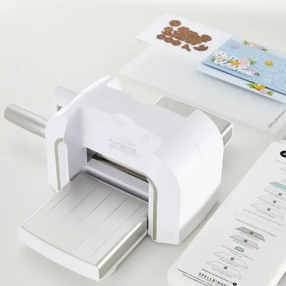 SPELLBINDERS SPELLBINDERS WHITE PLATINUM SCOUT DIE CUTTING & EMBOSSING MACHINE 3.5" PLATFORM