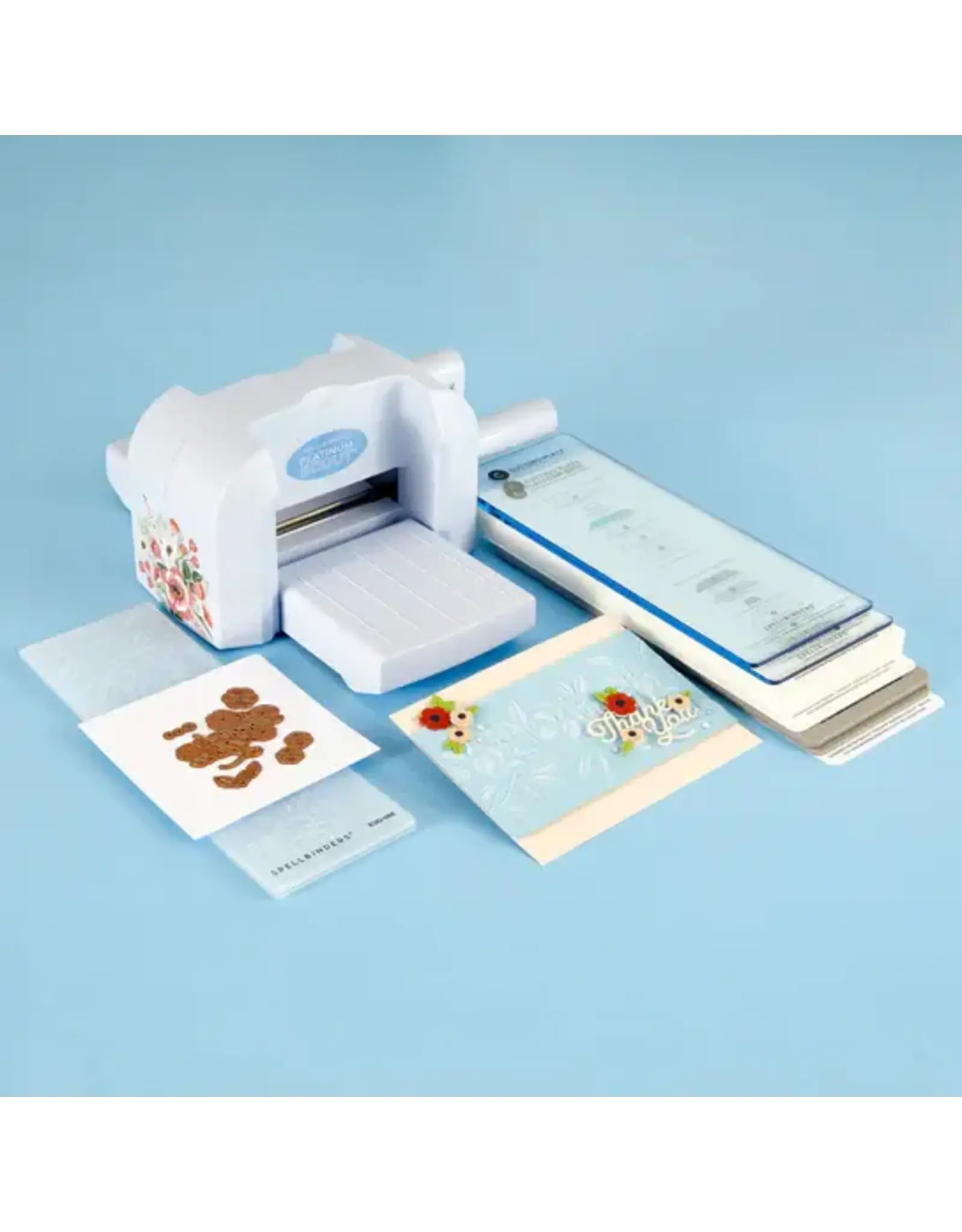 SPELLBINDERS SPELLBINDERS RETAILER EXCLUSIVE BLUE MIST PLATINUM SCOUT DIE CUTTING & EMBOSSING MACHINE 3.5" PLATFORM