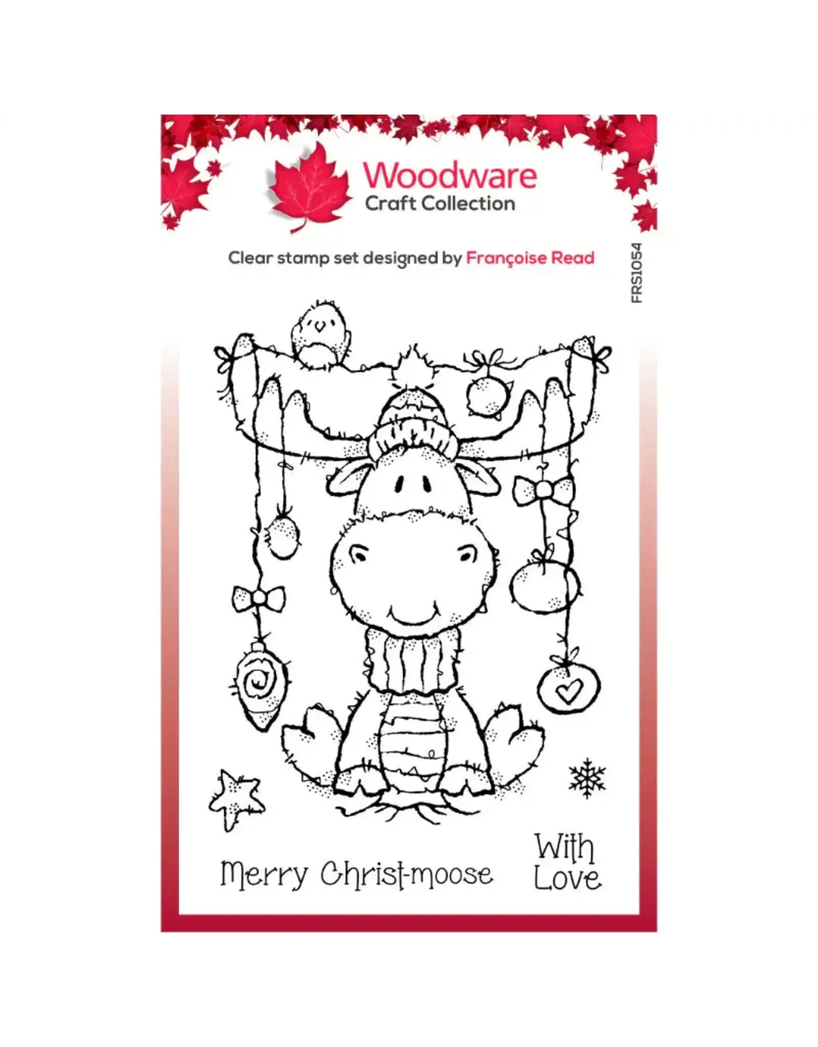 WOODWARE CRAFT COLLECTION WOODWARE CRAFT COLLECTION MOOSE CHRISTMAS CLEAR STAMP SET