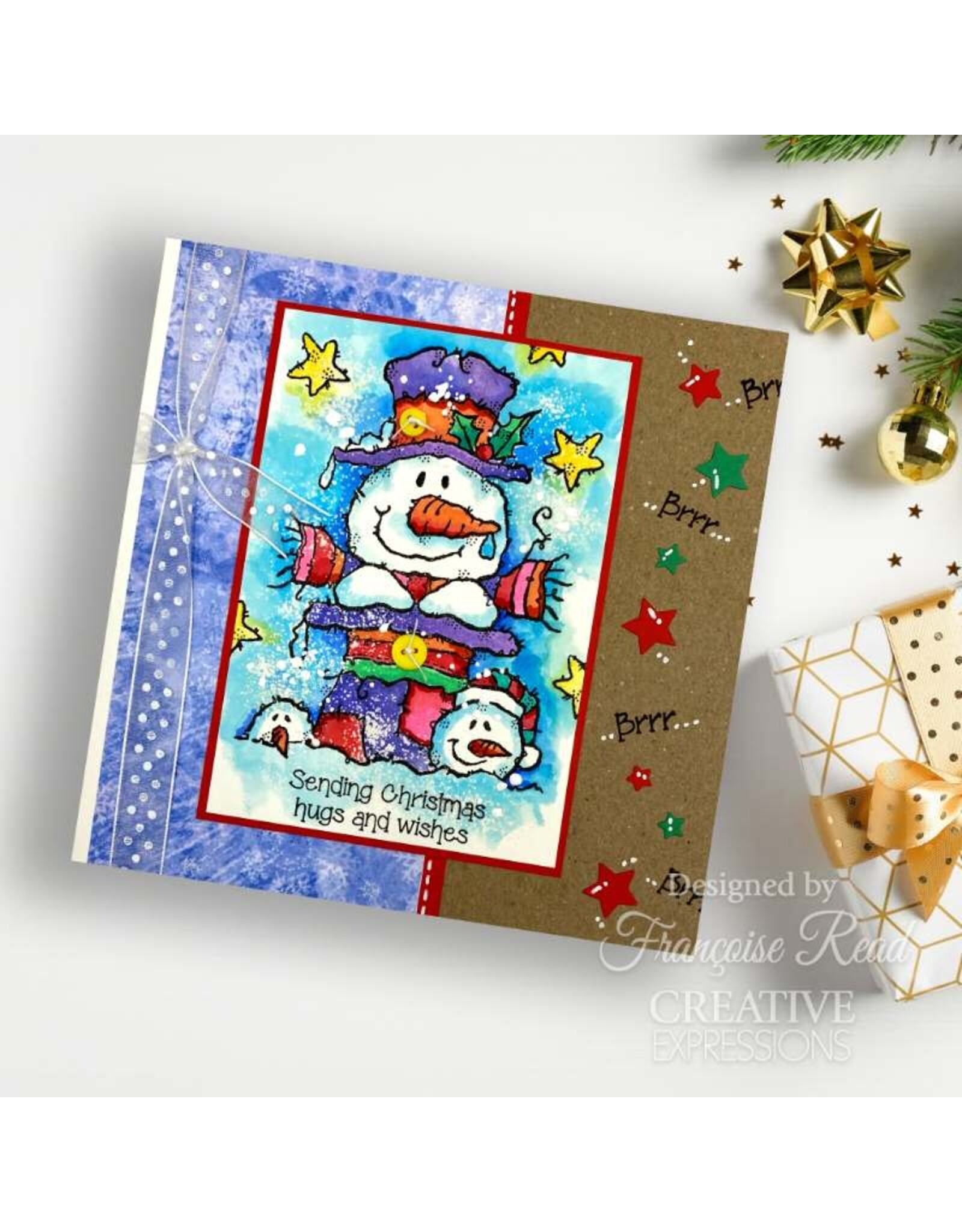 WOODWARE CRAFT COLLECTION WOODWARE CRAFT COLLECTION TOP HAT SNOWMAN CLEAR STAMP SET