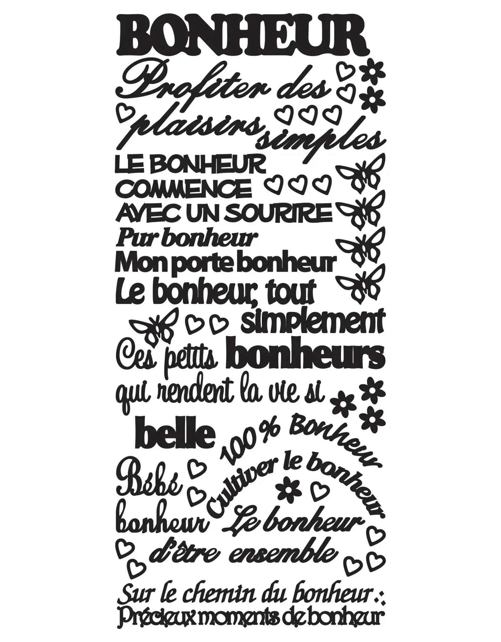 ECSTASY CRAFTS ECSTASY CRAFTS BONHEUR BLACK PEEL OFF STICKERS