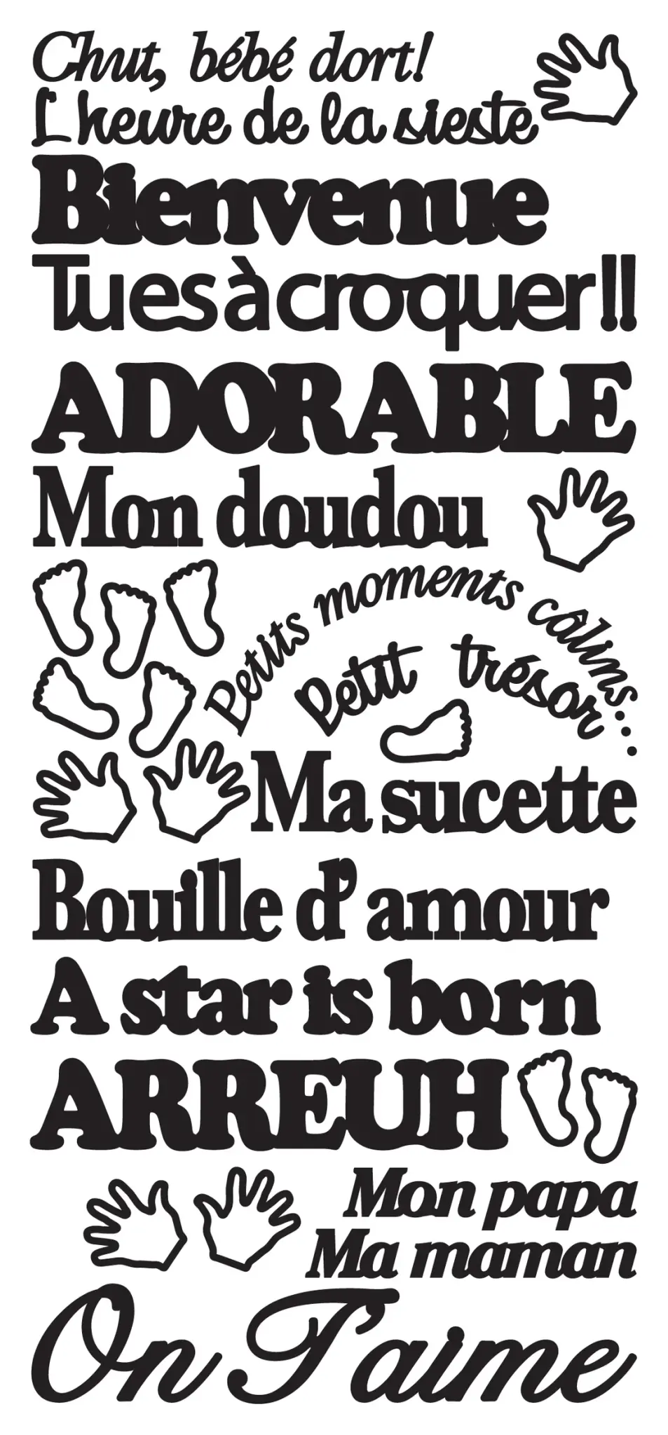 ECSTASY CRAFTS ECSTASY CRAFTS CHUT BÉBÉ DORT BLACK PEEL OFF STICKERS